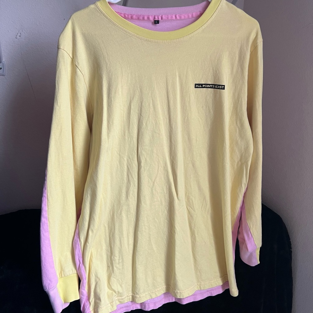 Yellow and Pink Long Sleeve Shirt